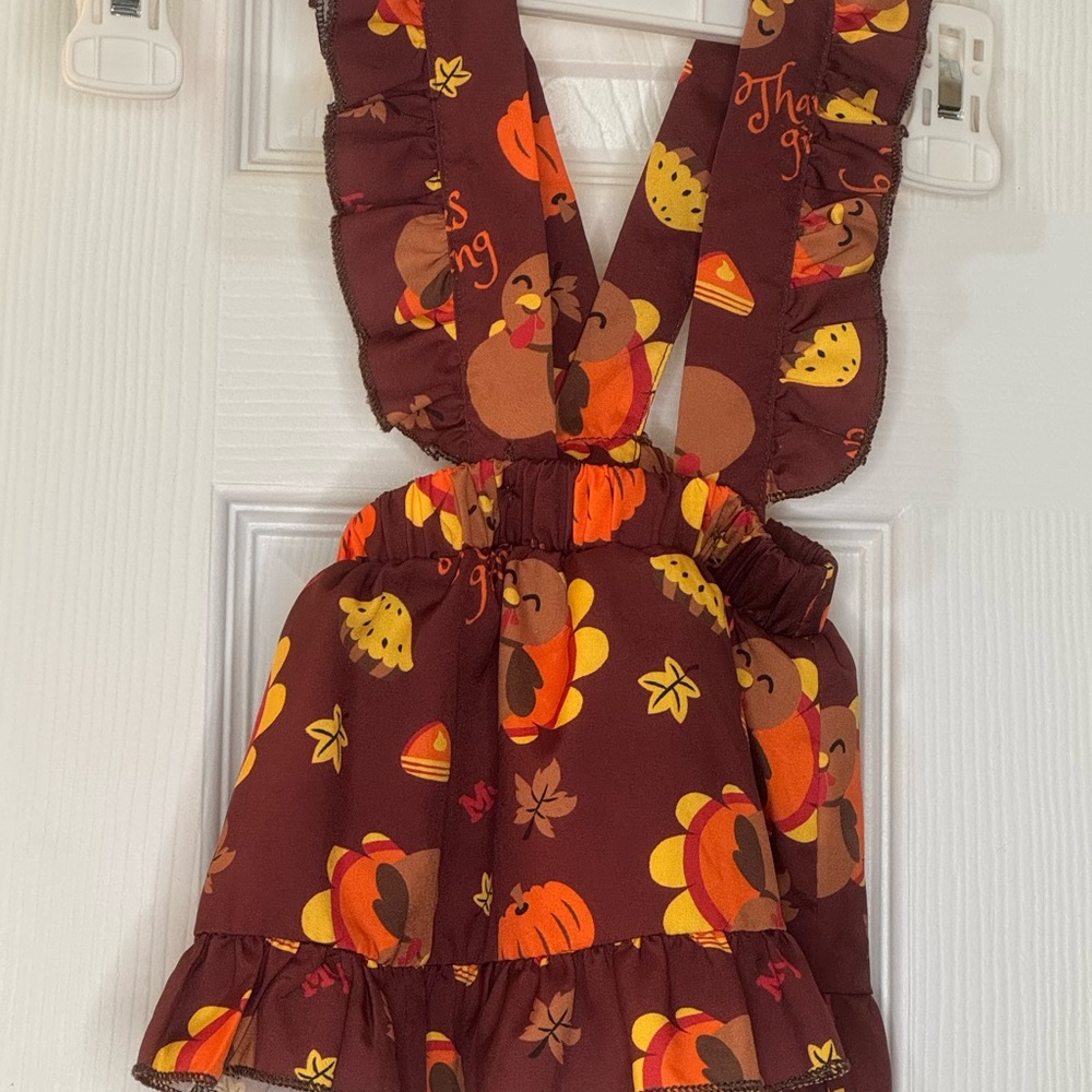 Thanksgiving Themed Brown and Orange Dress